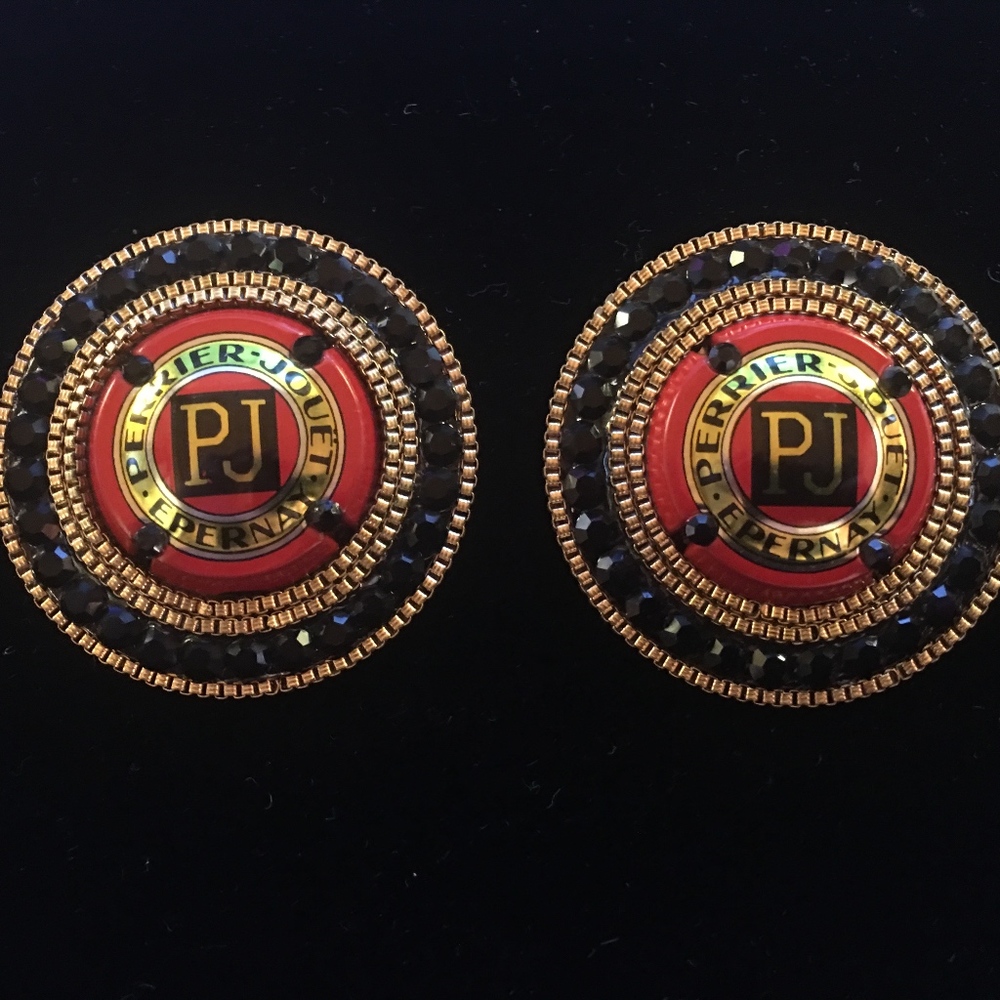 Perrier Jouet Champagne Cap Earrings